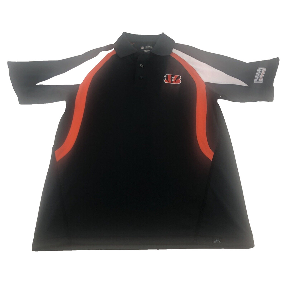 NFL Cincinnati Bengals Men's Polo Small Team Apparel Football Black Orange‎ KCCR